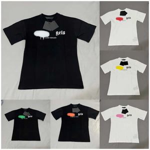 メンズTシャツメンズレディースパームエンジェルTシャツマンスタイリストティーギロチンベアプリント半袖切り捨てられたベアアングルティーエンジェルTシャツCA