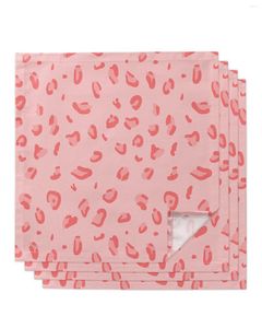 Tovagliolo da tavola 4 pezzi Tovaglioli quadrati leopardo rosa 50x50 cm Decorazione di nozze per feste Panno Cucina Cena Servizio