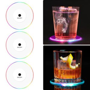 Yaratıcı LED fincan coaster plastik masa paspasları kristal ultra ince led ışık coaster mutfak kokteyl flaş çubuk atmosfer ışıkları