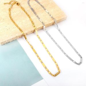 Chains LUXUKISSKIDS 2mm/3.5mm 40 5cm Waterproof Chain Necklaces Stainless Steel Gold Plated Grunge Cross Pattern Goth Man Choker