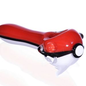 Red Poke Ball Tobacco Pipe Hand-blown Herb Dry Bowl Glass Hand Spoon Smoking bongs