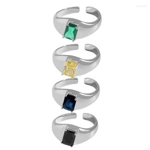 Klusterringar 925 Sterling Silver Small and Luxury Design Sense Minimalist Geometric Arc Zircon Ring Women's