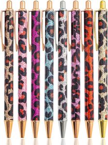 Pieces Girly Pens Leopard Writing For Women Glitter Cute Ballpoint Black Ink Medium Point 1.0 Mm