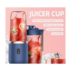 Fruit Vegetable Tools Small Electric Juicer 6 Blades Portable Cup Juice Matic Smoothie Blender Ice Crushcup Drop Delivery Home Gar Dhj9A