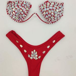 Women's Swimwear 2023 Vacation Diamond Bikini Set Sexy Women Style Selling Bathing Suit Rhinestone Bling Stones