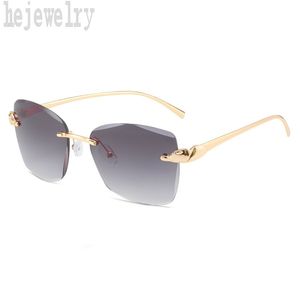 Kreatywne okulary designerskie Leopard Głowa spolaryzowane okulary przeciwsłoneczne Leopard Głowa Kształt Charakterystyczne klasyczne Sonnebrille Summer Women Okulasy Wszechstronne PJ082 E23