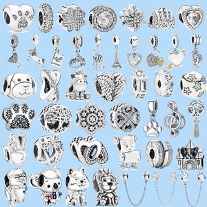 925 Серебряные чары для ювелирных украшений Pandora Beads Color Animal Musical Crown Boy Count Bead Bead