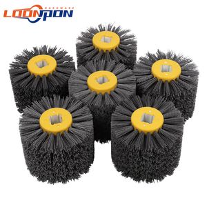 Finishing Products Loonpon Angle Grinder Brush Nylon Abrasive Wire Drum Polishing Wheel Deburring tool For Furniture Wood 120x100x20mm 230511