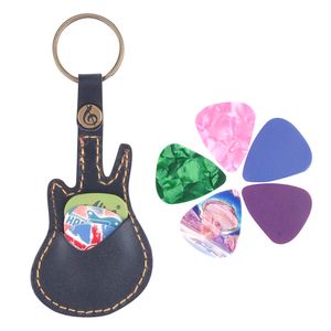 PU Leather Key Chain Guitar Picks Holder Keychain Plectrums Bag Case Supplies