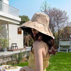 Wide Brim Hats Women Hat Round Dome Fisherman Lady Summer Sunshade Bucket