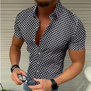 Men's Casual Shirts 2023 Summer Mens Vintage Plaid Fashion Luxury Short Sleeve Hawaii For Men Blusas Camisa Masculina 230511