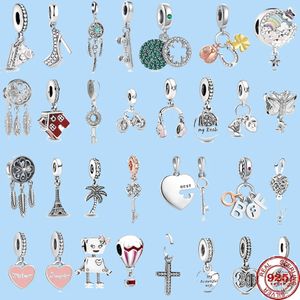 925 sterling silver charms for pandora jewelry beads Daughter Hearts Dangle Charms Pendant DIY fine