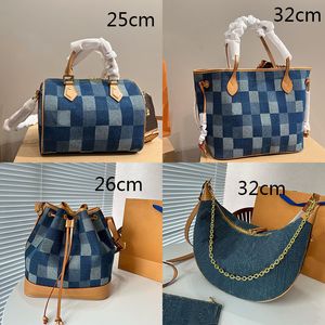 Denim Handbags Canvas Tote Bag Underarm Shoulder Shopping Large Capacity Commuter Computer Bags Boarding Totes Women Handbag Purse Crossbody Adjustable strap