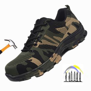 Sapatos de segurança sapatos de trabalho de segurança para homens que usam aço de aço de punção de dedo de aço