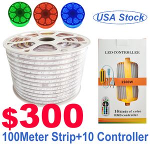 Esnek su geçirmez LED şeritler SMD5050 5M/Rulo Işıkları 110V 220V LED Yanıp Sönen Işıklar IP65 100m/Roll Ücretsiz Nakliye Crestech