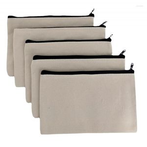 5pcs Diy Canvas Zipper Saco de lápis em branco Fraffiti Caixa artesanal Caso de algodão Bolsa Bolsa Viagem Bolsas de armazenamento