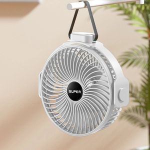 USB Rechargeable Mini Fan 360 Rotation 3 Gears Ceiling Fan Table Desk Fan Portable Hanging Fan for Camping Tent Outdoor Home