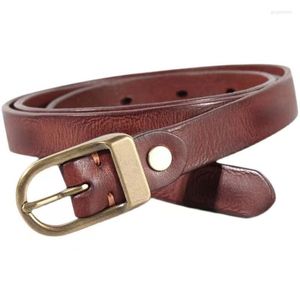 Belts Donna-in 2023 Women's Belt Luxury Cowhide Fashion Pin Buckle Waistband Genuine Leather Simple Accessories Drop