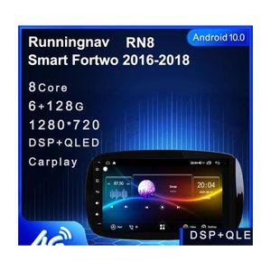 Auto-DVD-DVD-Player 4G Lte Android 10.1 Fit / Smart Fortwo 2021 Mtimemedia Stereo-Autonavigation GPS-Radio Drop-Lieferung Mobiltelefone Motorräder El Dhfzm