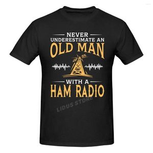 T-shirt da uomo Mai sottovalutare un vecchio con una camicia da radioamatore Abbigliamento Harajuku Maglietta a maniche corte in cotone Streetwear T-shirt grafica