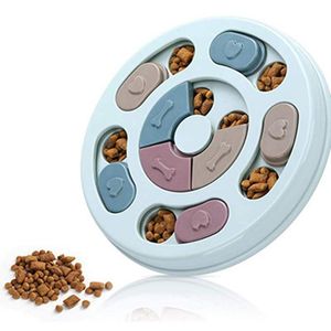 Toys Dog Bowl IQ Interactive Slow Eating Feeding Pet Food Bowls Portable Puppy Feeder Choke Container Puzzle Shape IQ Övningsleksak