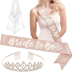 Декоративные украшения для вечеринок розовый золотой комплект блеск для свадебного душа невеста, чтобы быть завесой невесты