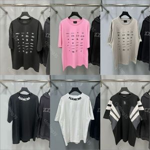 Tasarımcı Kadın T-Shirt Ba Lenciaga Tshirt Yuvarlak Boyun Gevşek Mektup Klasik Mens Tshirt Kısa Kol Moda Yaz Sweatshirt Top Sıradan Çiftler Rahat