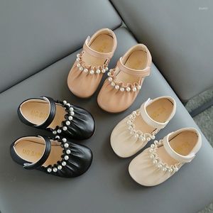 Scarpe piatte Ragazze Principessa Perle Mary Janes Per Bambini Bambini Perline in pelle per bambini Scarpe da ballo per feste Bambini antiscivolo