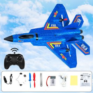 Aeronaves elétricas/RC F22 SU-57 SU-35 RC Airplano 2.4G Controle remoto Aeronave Raptor Helicóptero Controle remoto Remoto Epp Plane de espuma Crianças Toys 230512