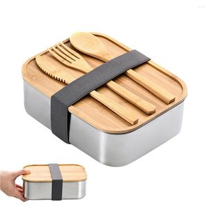 Dinnerware Stainless Steel Bento Lunch Box Containers Cutlery Set