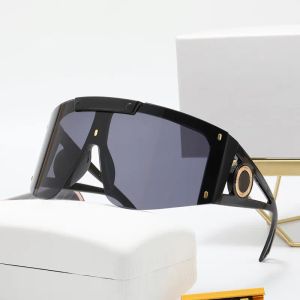 Black sunglasses man Fashion Sunglasses Designer Women One piece lens Goggles Trend Color large size driving eyewear Spectacle Frame Integrated men sunglasses