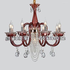 Chandeliers French Romantic Coffee Color Retro Villa Bedroom Crystal Chandelier Black Luxury Theme Room Hall Decorative Pendent Lamp