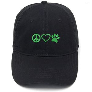 K5m1 Ball Caps Lyprerazy Mens Baseball Cap Peace Love Pets Embroidery Hat Cotton Embroidered Casual
