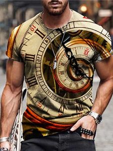 RUKAS T-shirt universale stampa grafica orologio colletto taglio verde blu giallo rosso grigio stampa 3D abbigliamento stampato casual manica corta/estate