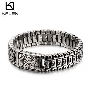 Chain Kalen Punk High Polished Shaped Armband Men 22cm rostfritt stål Bike Bilezik Boho Manliga juveler Tillbehör 230511