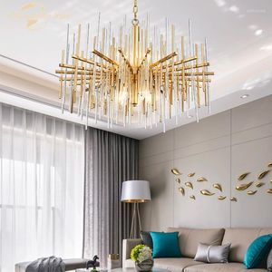 Chandeliers Modern LED Lighting Tree Branch Gold Metal Glass Lamp Home Decoration Kithen Bedroom Living Room Lights Lustre