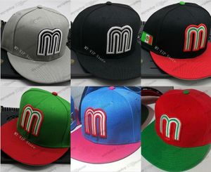 2023 Red Top Green Color Men's Mexico World Fitted Hat Letter M Hip Hop Size Hats Baseball Caps Erwachsene Flat Peak für Männer Frauen Full Closed Cap Mix 7 Farben