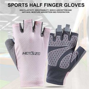 Sporthandskar Mesh Anti-Sweat Cycling Gloves For Men Woman Anti-Slip Outdoor Fitness Sportscykel på motorcykel Halvfinger Ridningshandskar P230512