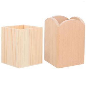 Storage Boxes 2pcs Unpainted Tabletop Decorative Blank Organizer Holder Multi Purpose Pot