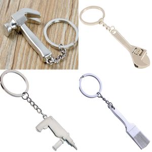20st Party Favor Metal Keychain Personlighet Claw Hammer Wrench Pendant Model Claw Hammer Key Chain Ring