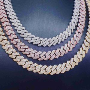 2023 Hip Hop Fine Jewelry 925 Sterling Silver Rose Gold Cuban Chain Necklace 10mm Link