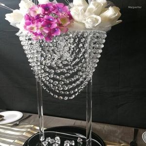 Party Decoration 10 PC) Akryl Flower Stand Centerpieces Wholesale Clear Acrylic Column Vase Pedestal Rectangle Modern 1609