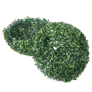 Dekorativa blommor konstgjorda boxwood bollplantor inomhus topiary dekorationer vintergröna faux mini