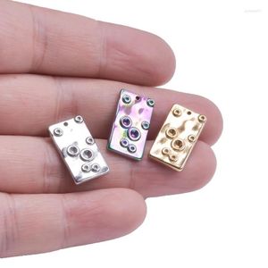 Charms 6pcs Creative Geometric прямоугольный круглый круглый кулон для ювелирных изделий изготовления ручной стали из нержавеющей стали Neacklace