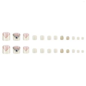 False Nails Milk White Short Fake Toenails Easy To Apply Non-toxic Tasteless For DIY Nail Art Decorations Salon