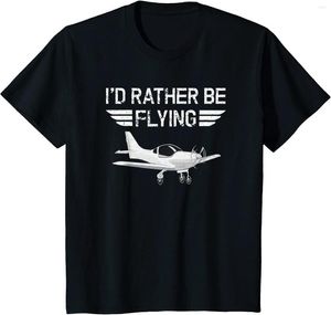 Erkek Tişörtleri Sıkıntılı Komik Uçak Pilot T-Shirt uçmayı tercih ederim