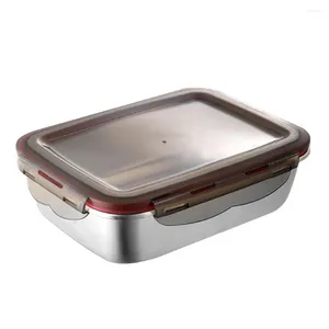 Dinnerware Sets Korean Bento Box Butter Keeper Stainless Steel Container Fridge Airtight Metal Lid Lunch Fresh Picnic Snack