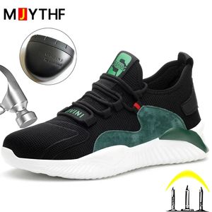 Scarpe antinfortunistiche Drop Uomo Donna Lavoro Puntale in acciaio Stivali Standard europeo Anti smash Anti puntura Sport 230511