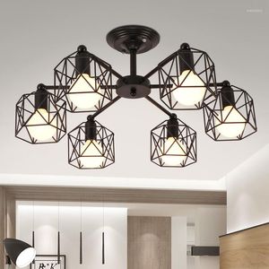 Chandeliers Industrial Wrought Iron Chandelier Light For Hairdresser Special Barber Shop Hanging Lamp Clothing Store Super Bright