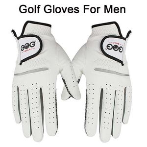 Luvas esportivas Bolas de golfe Luvas esportivas profissionais Luvas de couro genuíno Ovelha sem escorregamento Partículas de golfe masculino Presente White P230512